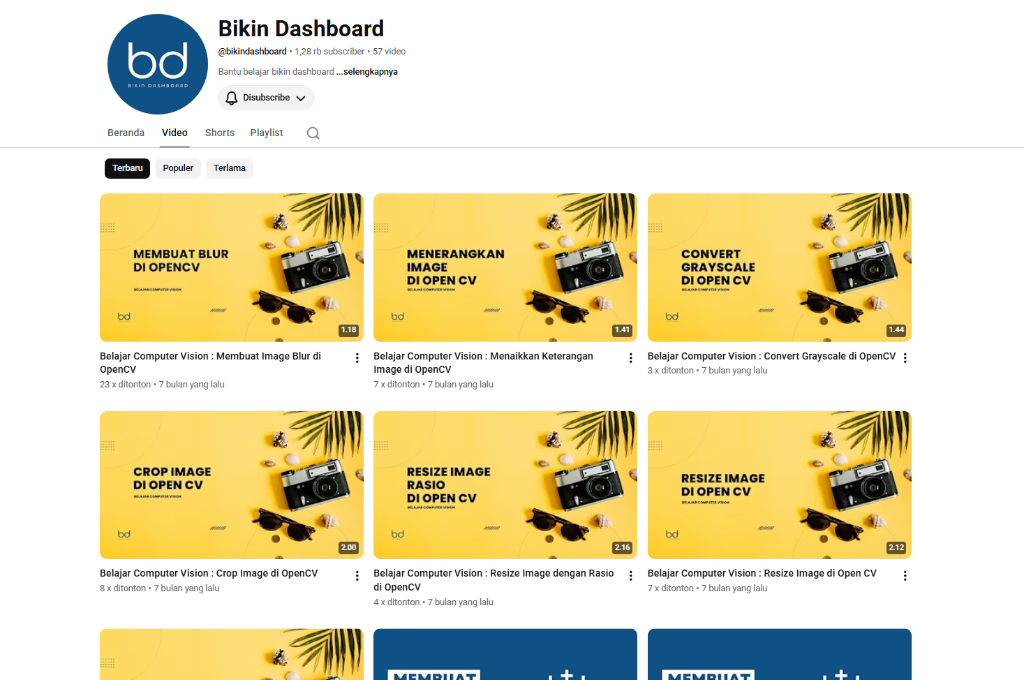Bikin Dashboard YouTube Channel